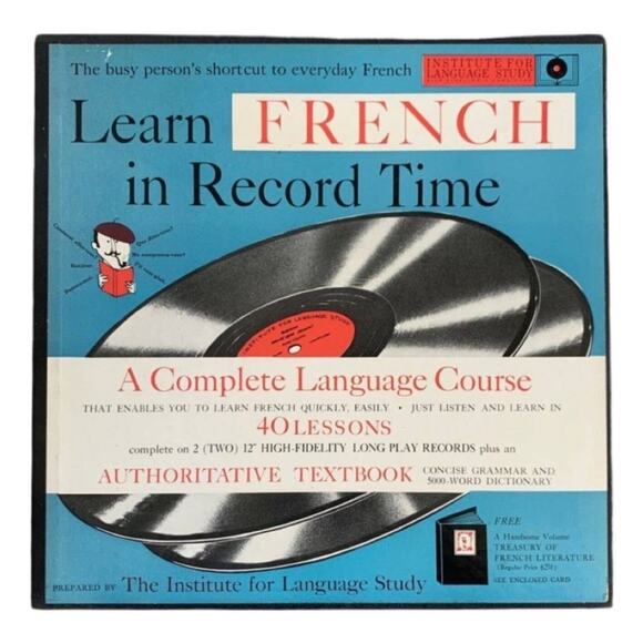 Learn French In Record Time 2x12" LP Hi Fidelity 1958 Columbia MINT No Book - Picture 1 of 12